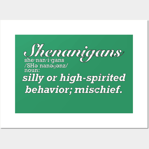 Distressed Shenanigans Definition Wall Art by RoserinArt